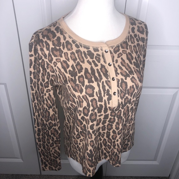 New Splendid Long Sleeve Animal Print Shirt XS - Picture 2 of 8